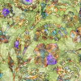 Sylvan Spirit - Floral & Leaf Toss Batik 29366 H by QT Fabrics All Ohio Shop Hop Exclusive Sold by the Half Yard