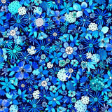 Bikini Martini Tiny Floral Navy by Natalie Seaton for Oasis Fabrics Sold by the Half Yard