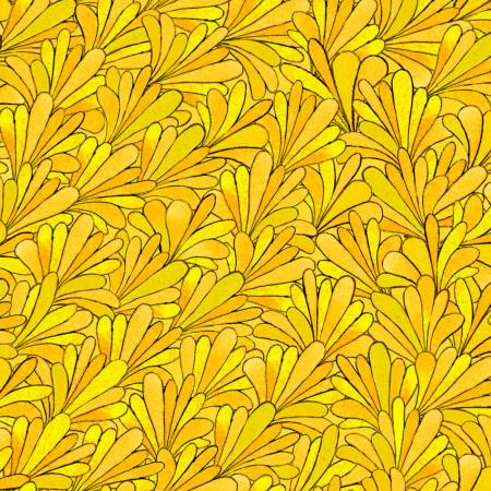 Bikini Martini Fans Yellow by Natalie Seaton for Oasis Fabrics Sold by the Half Yard