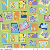 Colorful Friends Animals Key Lime from Riley Blake Sold by the Half Yard