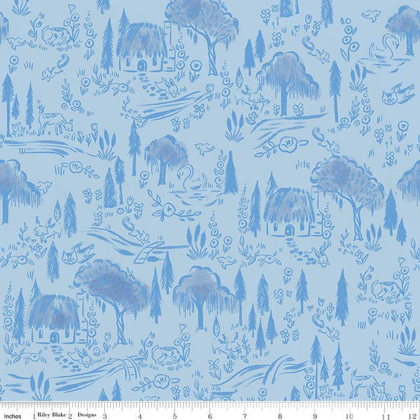 Little Brier Rose Woodland Blue from Riley Blake Sold by the Half Yard