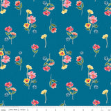 Glohaven Flowers Blue from Riley Blake Sold by the Half Yard