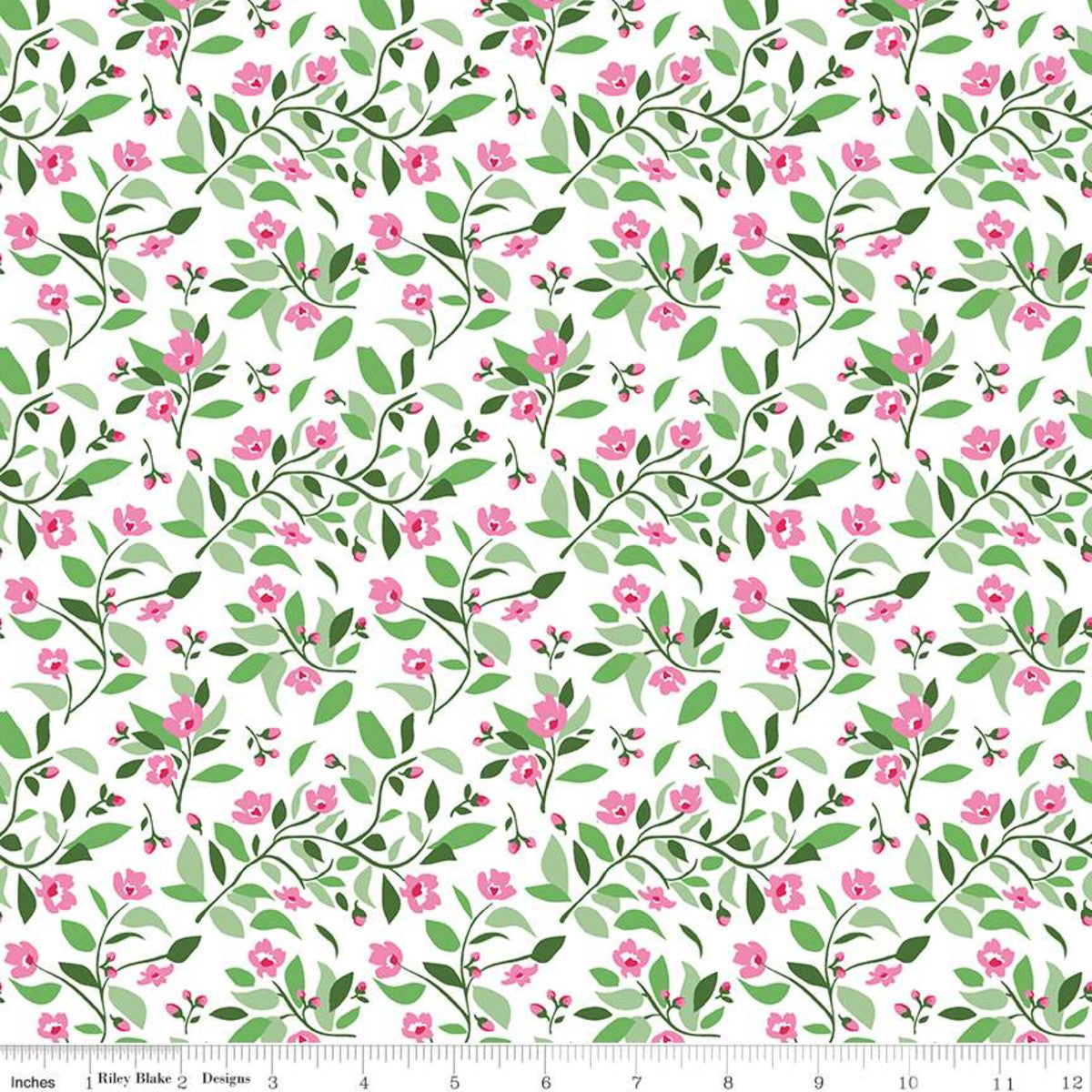 Fleur Vines Green from Riley Blake Sold by the Half Yard