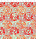 Calypso II Sea Urchins Orange by In The Beginning Fabrics Sold by the Half Yard