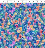 Calypso II Jellyfish Blue by In The Beginning Fabrics Sold by the Half Yard