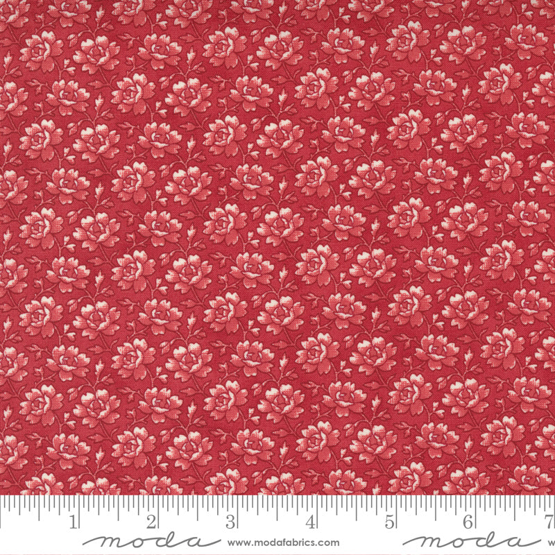 Cranberries Winter Rose from Moda Fabrics Sold by the Half Yard