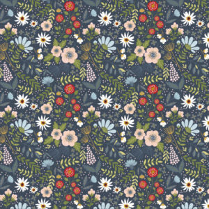 Farm Girl - Blue by Poppie Cotton Sold by the Half Yard