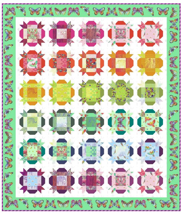 Hibiscus Quilt from Free Spirit Fabrics ((Free Pattern)