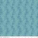Poppy and Posey Leaves Teal from Riley Blake Sold by the Half Yard