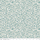 Gingham Gardens Blossoms Teal from Riley Blake Sold by the Half Yard