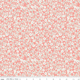 Gingham Gardens Blossoms Coral from Riley Blake Sold by the Half Yard