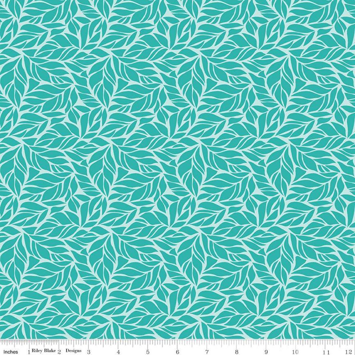 Fleur Foilage Teal from Riley Blake Sold by the Half Yard