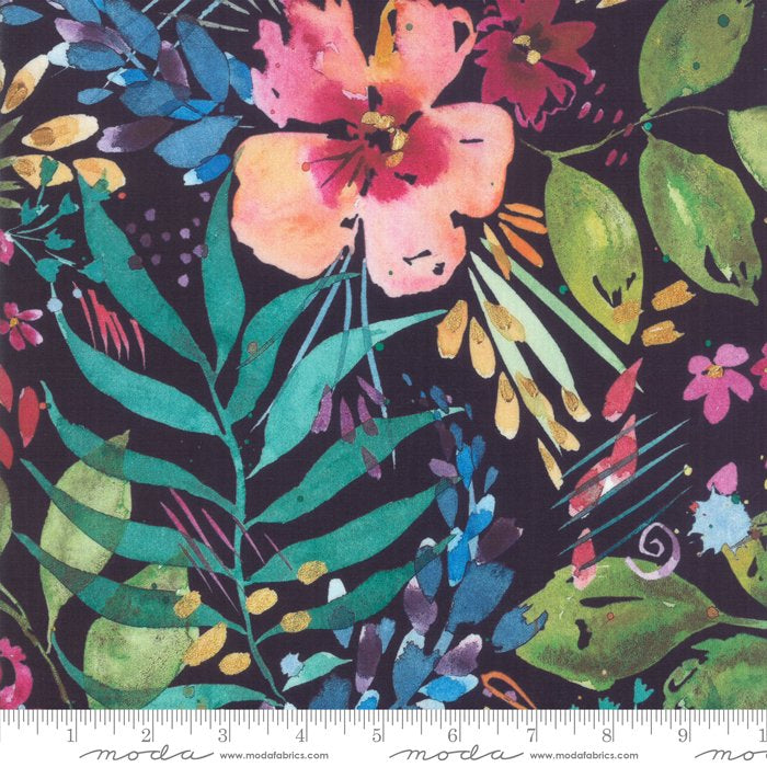 Brightly Blooming Navy from Moda Fabrics Sold by the Half Yard