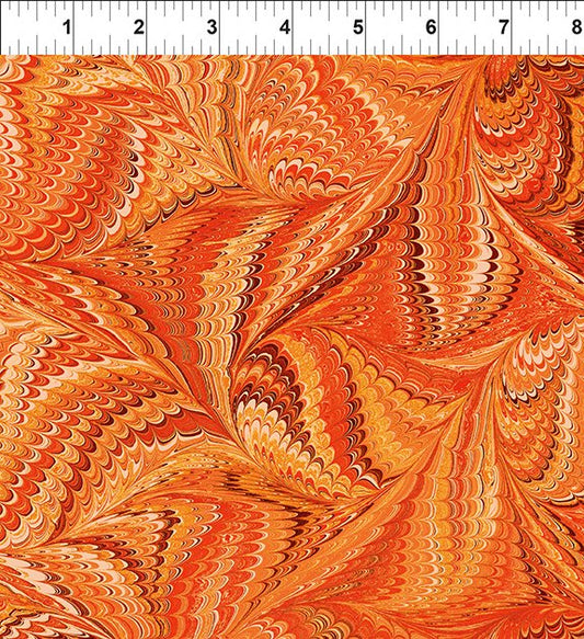 Marble Essence Genova Orange by In The Beginning Fabrics Sold by the Half Yard