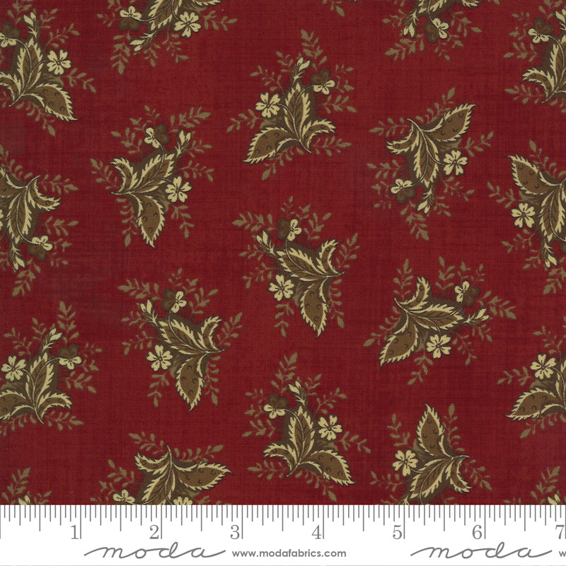 Marias Sky Turkey Red (Grassland Leaves) from Moda Fabrics Sold by the Half Yard