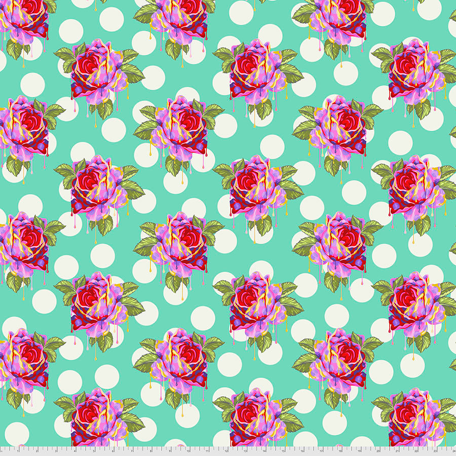 Painted Roses - Wonder by Tula Pink ~ Curiouser & Curiouser Sold by the Half Yard