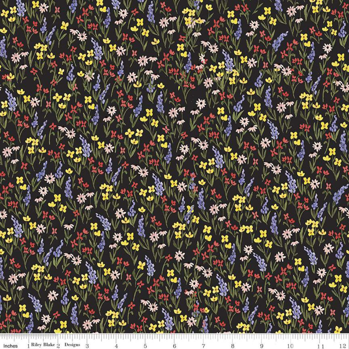 Beautiful Day Floral Black from Riley Blake Sold by the Half Yard