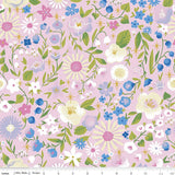 Little Brier Rose Floral Pink Sparkle from Riley Blake Sold by the Half Yard
