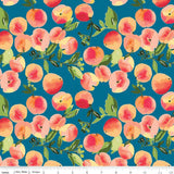 Glohaven Peaches Blue from Riley Blake Sold by the Half Yard