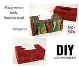 Colorway Arts Cartonnage Fabric Tissue Cover Box - Rectangle