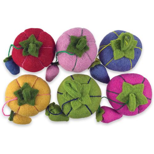 Felted Pin Cushions from Moda Fabrics