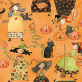 Halloween Whimsy Main Orange by Riley Blake