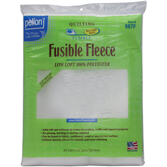 Pellon 987FBPKG-2103 Fusible Fleece White, 45" x 60" Packaged