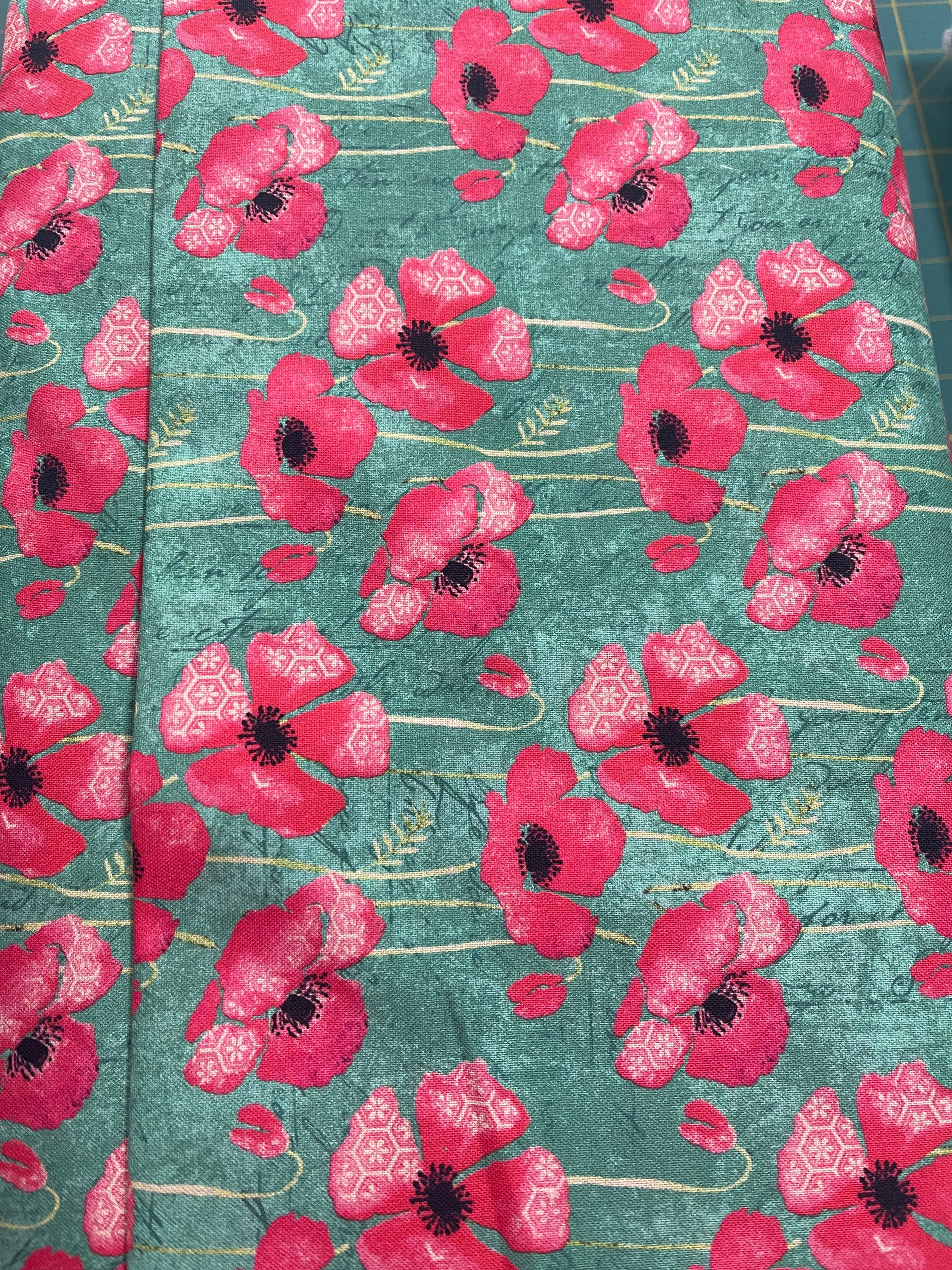 Poppy Teal Poppy 53454-3 by Chistina Adolph Collection for Windham Fabrics Sold by the Half Yard