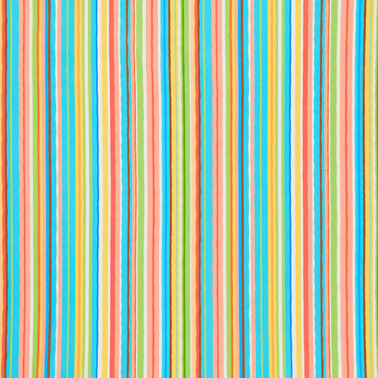 Multi Alphabits Stripe by Michael Miller Sold by the Half Yard