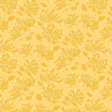 Sun Honeysuckle Tonal  from the Hummingbirds & Honeysuckle Collection for Benartex Sold by the Half Yard