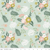 Hibiscus Main Mint from Riley Blake Sold by the Half Yard