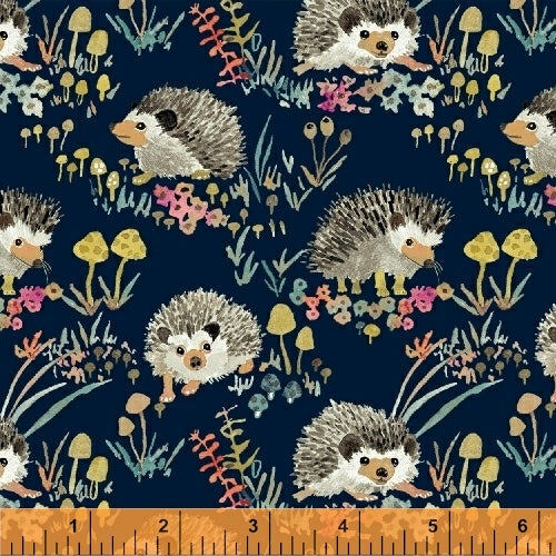Happy Hedgehog Navy from Windham Fabrics