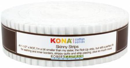 1-1/2in Strips, Kona Cotton White, 40pcs/bundle