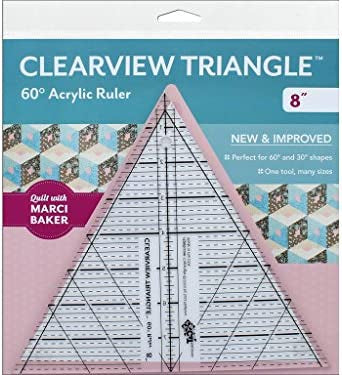 C&T Publishing CTP Ruler Clearview Ruler 60 Degree Triangle 8