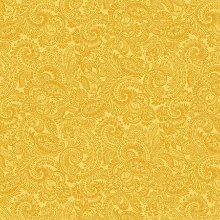 Flower Festival Lemon Paisley by Benartex Sold by the Half Yard