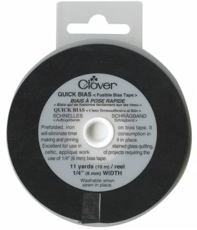 Fusible Quick Bias Tape Black 1/4" (6mm)