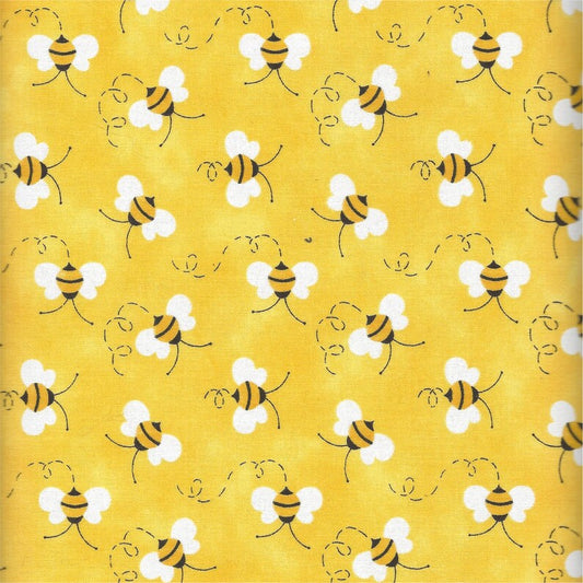Charms (Bees) 1838-LY by Patty Reed for Fabric Traditions Sold by the Half Yard