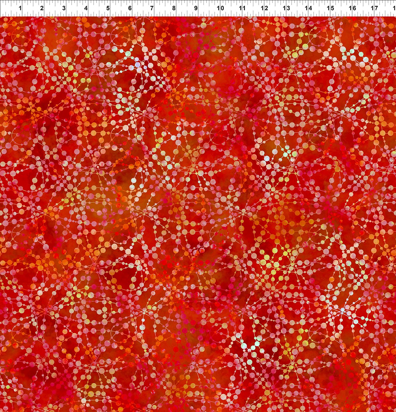 Dazzle Bubbles Red Sold per half yard - Jason Yenter for In the Beginning - Birds & Feathers, Southwest - 4SOU-1 Sold by the Half Yard