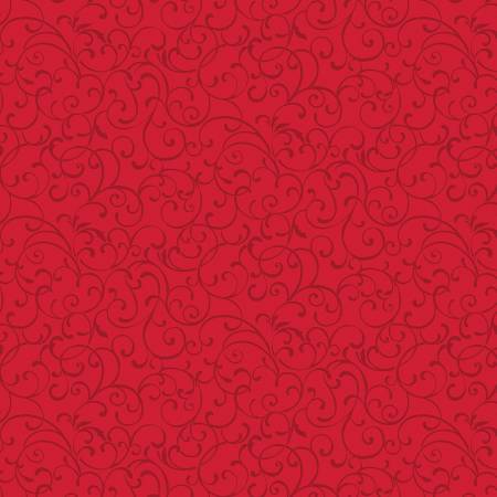 Red Seasonal Scroll w/Metallic # 13466B-10 by Benartex Sold by The Half Yard