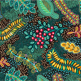 Pannotia Leaves Teal from Oasis Fabrics Sold by the Half Yard