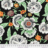Kaffe Collective Embroidered Shawl Black Fabric From Free Spirit Fabrics Sold by the Half Yard