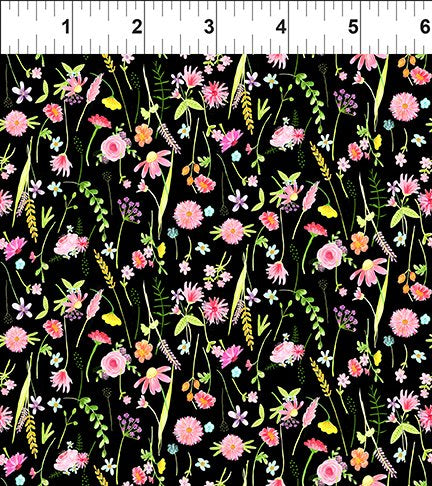 Flower Market Small Flower Multi by In The Beginning Fabrics Sold by the Half Yard