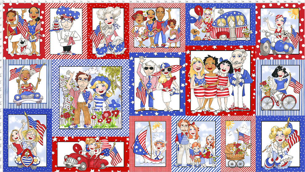 US Patriotic 24" Panel from Loralie Designs