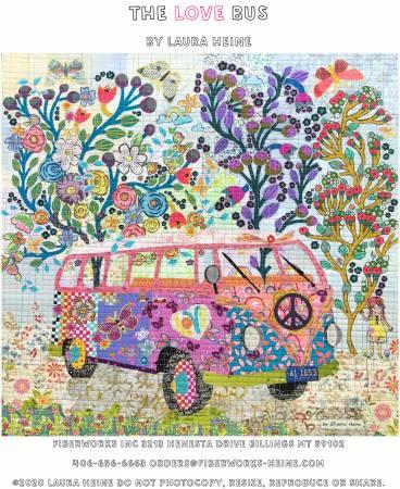 The Love Bus Collage Pattern by Laura Heine FiberWorks