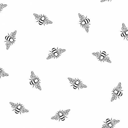 White on White Bees
# RAMS4211-W from P&B Textiles Sold by the Half Yard