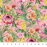 Flamingo Bay Floral Pink Multi from Northcott Sold by the Half Yard