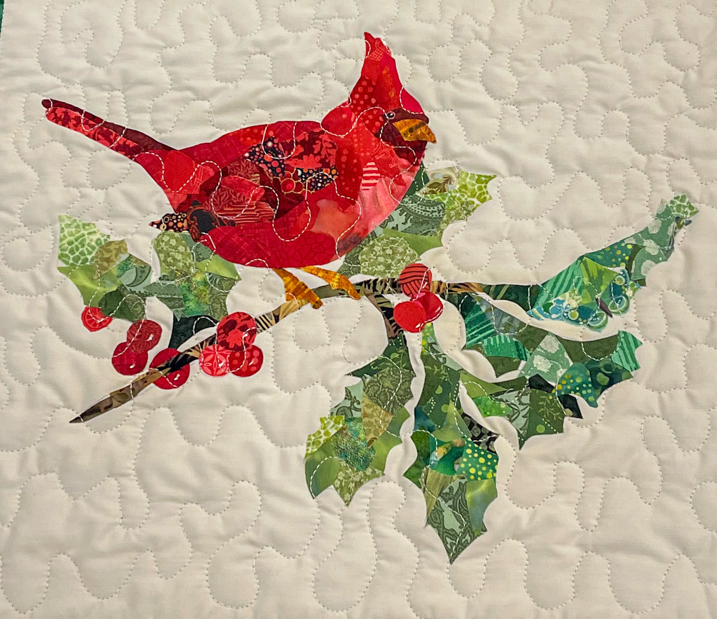 Cardinal on a Branch ~ Collage pattern