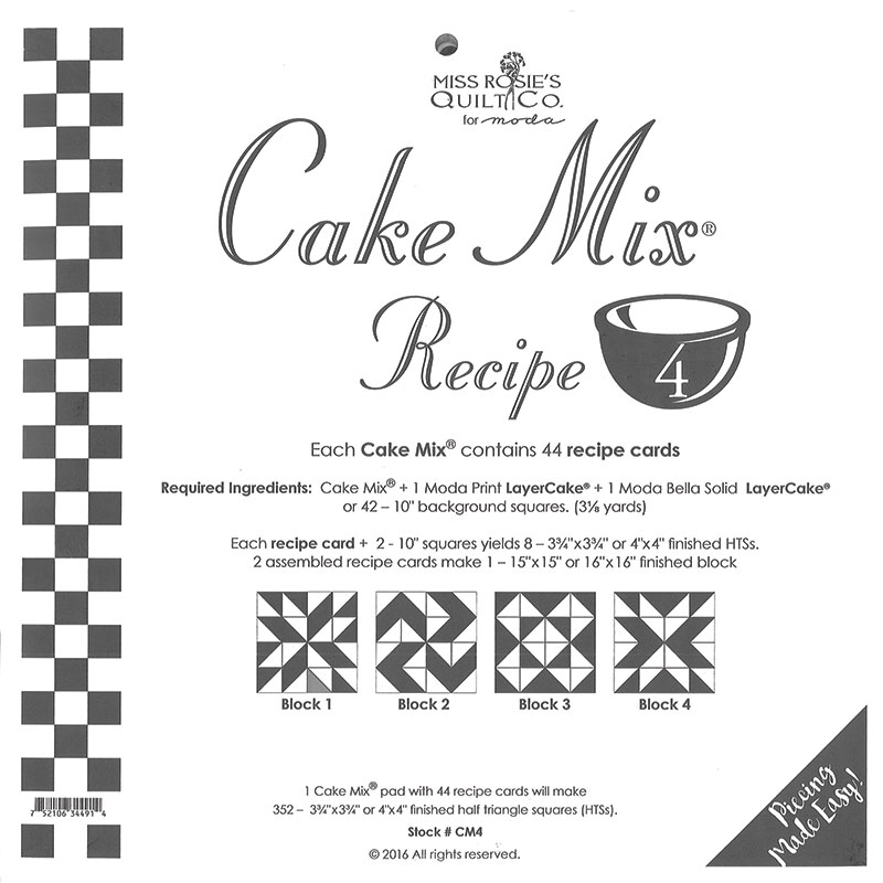 Miss Rosie's Cake Mix Recipe #4 from Moda Fabrics