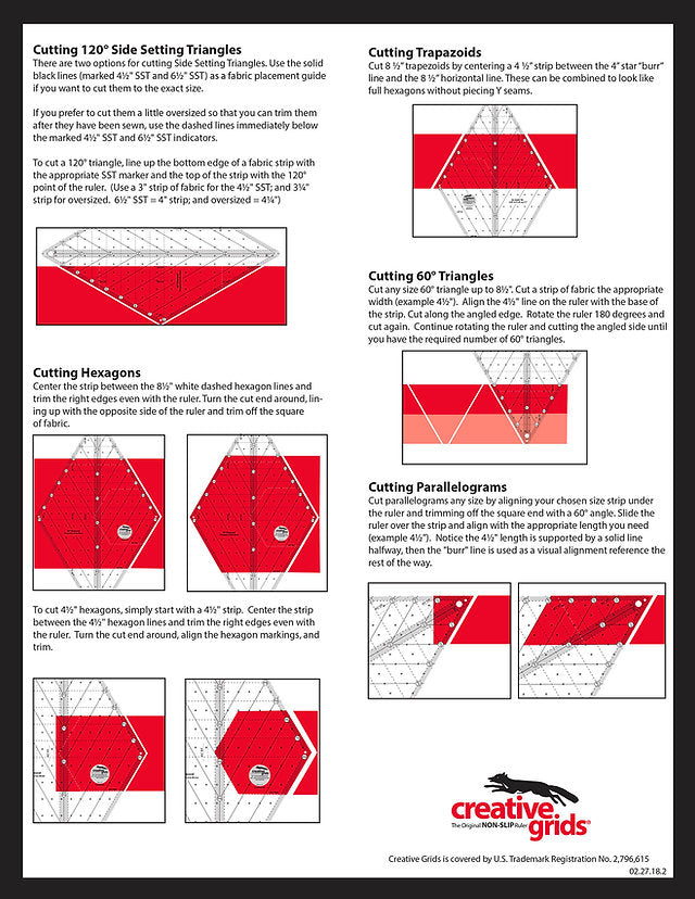 Creative Grids 60 Degree Diamond Ruler designed by Krista Moser