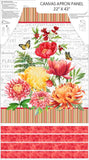 Morning Blossom Canvas Apron Panel by Northcott Sold by the Half Yard